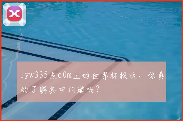 lyw335点c0m上的世界杯投注,你真的了解其中门道吗?